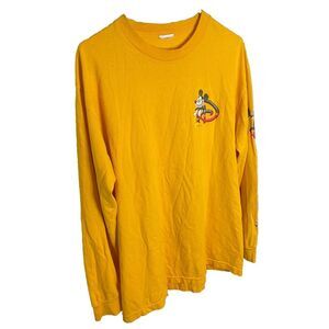 Disney Mickey Mouse Long Sleeve Yellow Shirt No tag 21" Pit To‎ Pit 29" Long